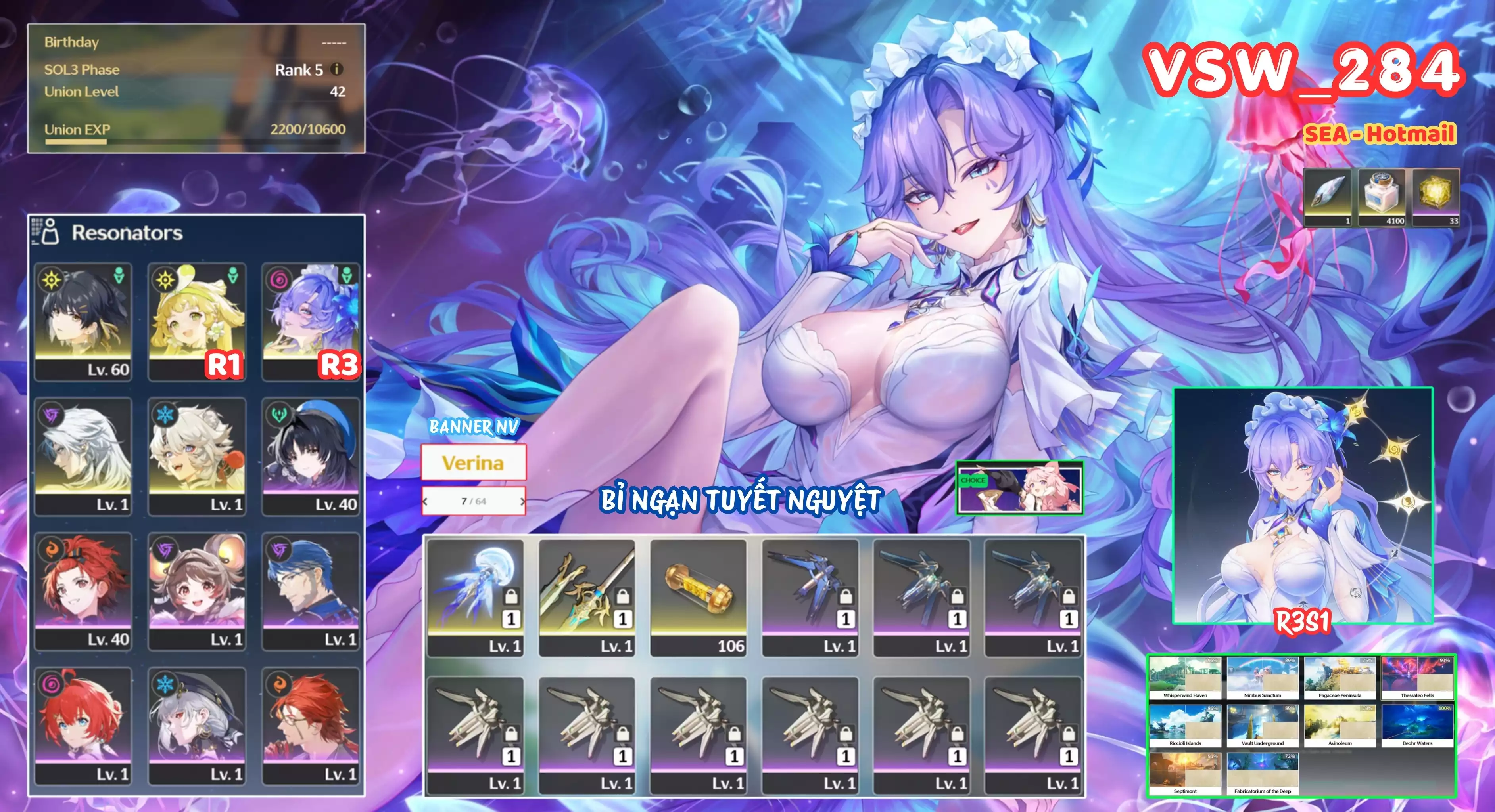 [ VSW_284 SIÊU PHẨM NGUYỆT HẢI PHONG HOA ] CANTARELLA R3 TRẤN + CALCHARO + VERINA R1 + LINGYANG. 7 TRANG BANNER LIMIT CÓ BẢO HIỂM. 33 NHỰA. ZIN BANNER 5* TỰ CHỌN. CÒN NHIỀU QUEST / EVENT!!